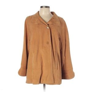 Gallotti Italian Shearling Leather Camel Coat SZ 8